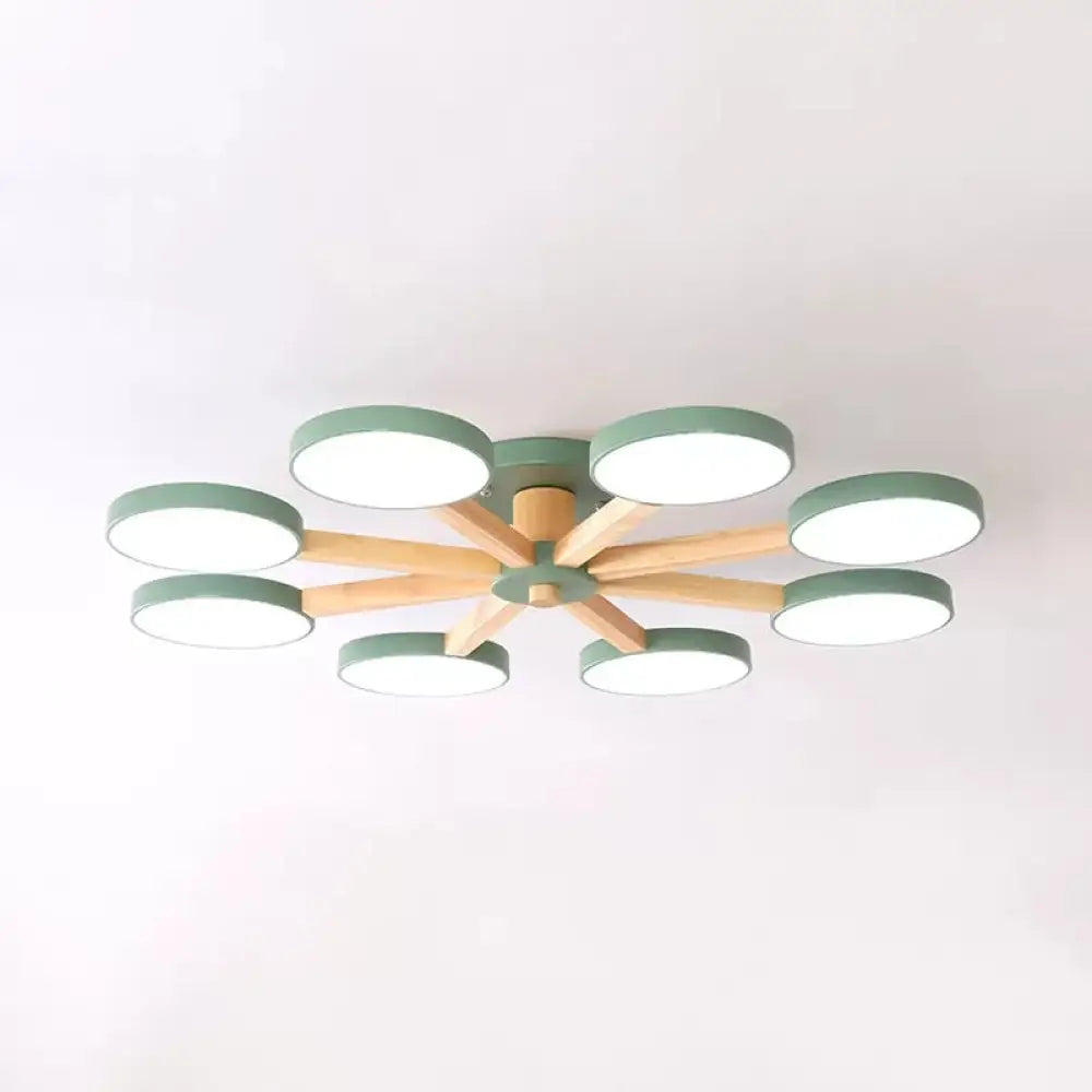 DecorBites™ DecorBites™ Semi-Flush Mount Snowflake Ceiling Light with 8 Modern Macaron Lights for Living Room
