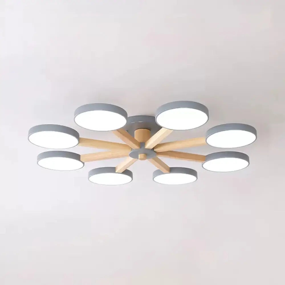 DecorBites™ DecorBites™ Semi-Flush Mount Snowflake Ceiling Light with 8 Modern Macaron Lights for Living Room
