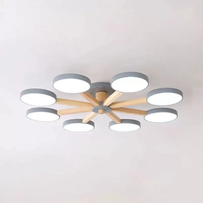 DecorBites™ DecorBites™ Semi-Flush Mount Snowflake Ceiling Light with 8 Modern Macaron Lights for Living Room