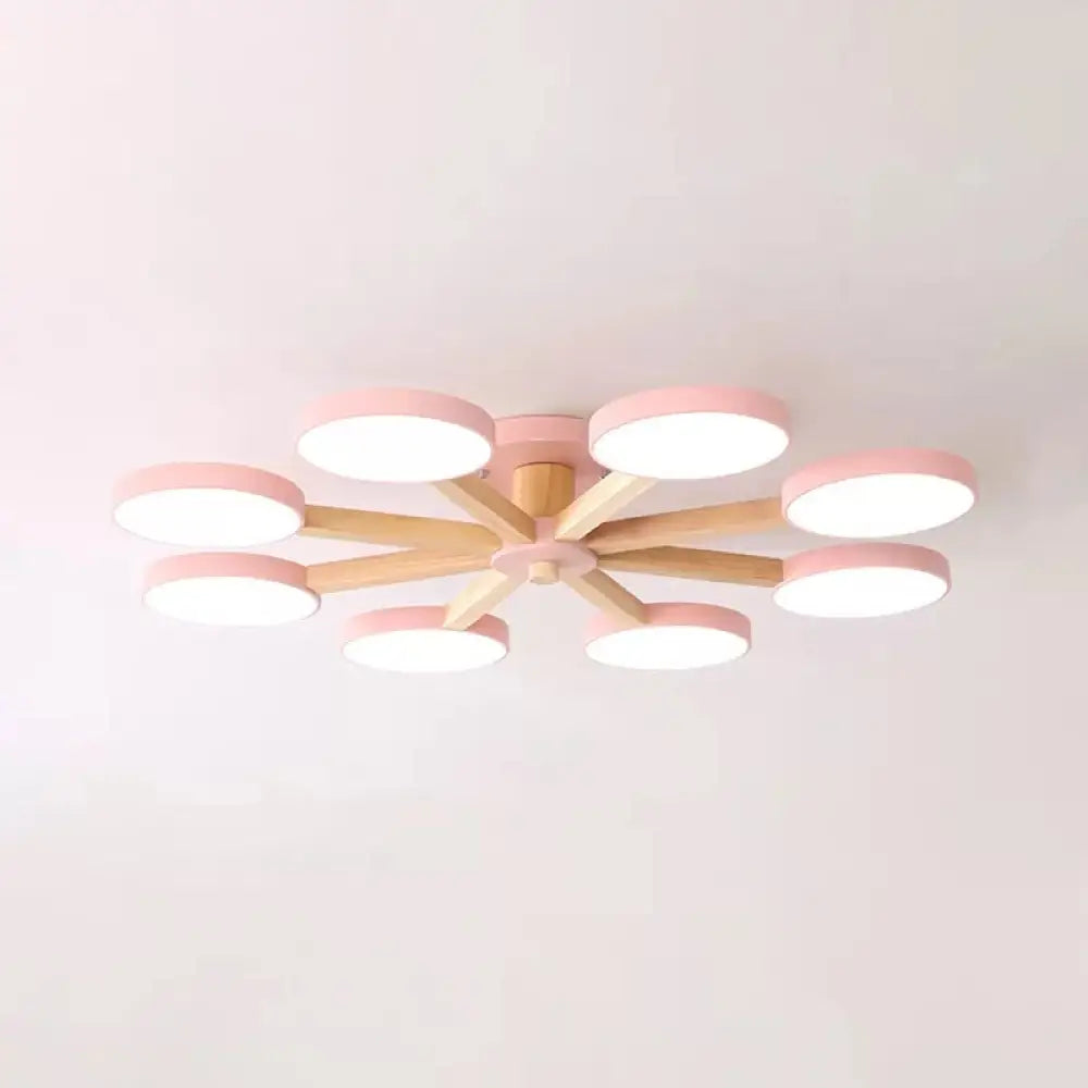 DecorBites™ DecorBites™ Semi-Flush Mount Snowflake Ceiling Light with 8 Modern Macaron Lights for Living Room