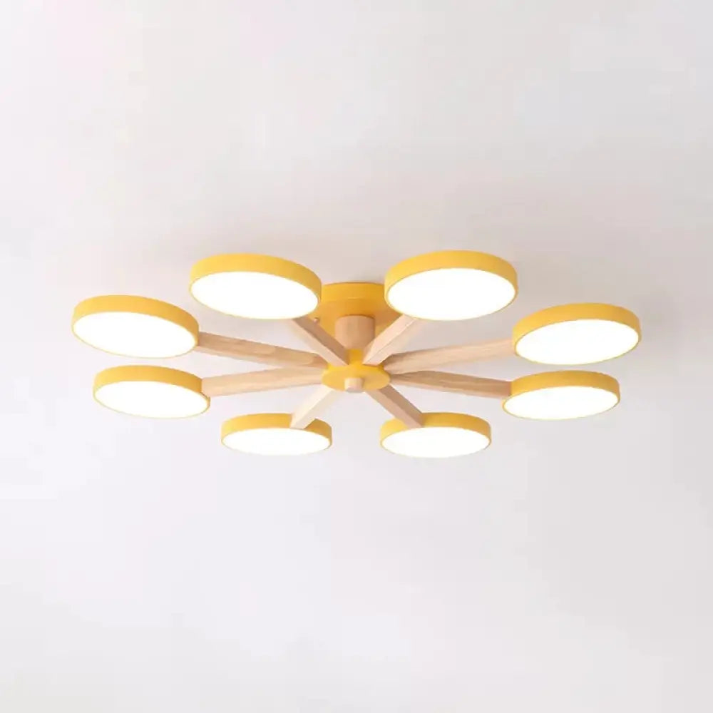 DecorBites™ DecorBites™ Semi-Flush Mount Snowflake Ceiling Light with 8 Modern Macaron Lights for Living Room