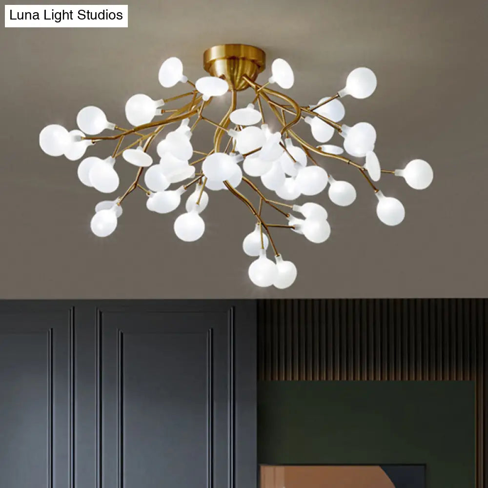 DecorBites™ DecorBites™ Semi LED Flush Chandelier: Metal Branch Flush Mount Light with Firefly Shade