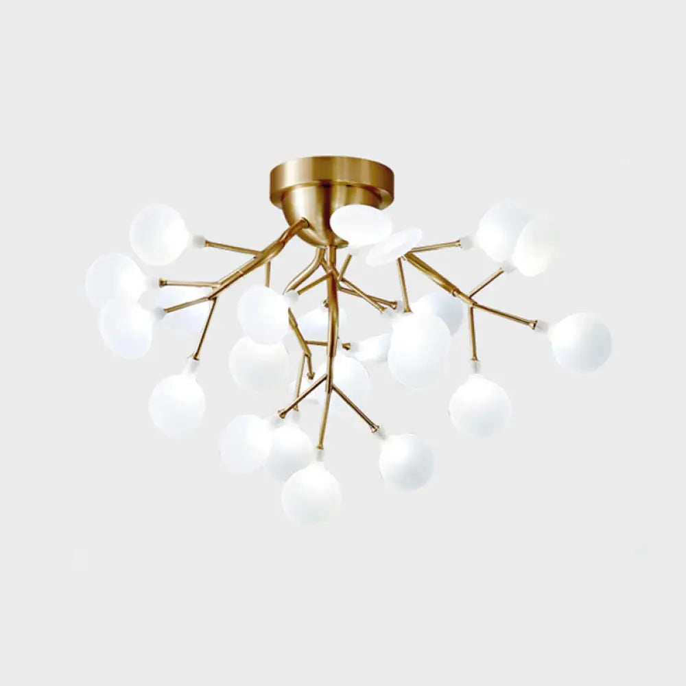 DecorBites™ DecorBites™ Semi LED Flush Chandelier: Metal Branch Flush Mount Light with Firefly Shade