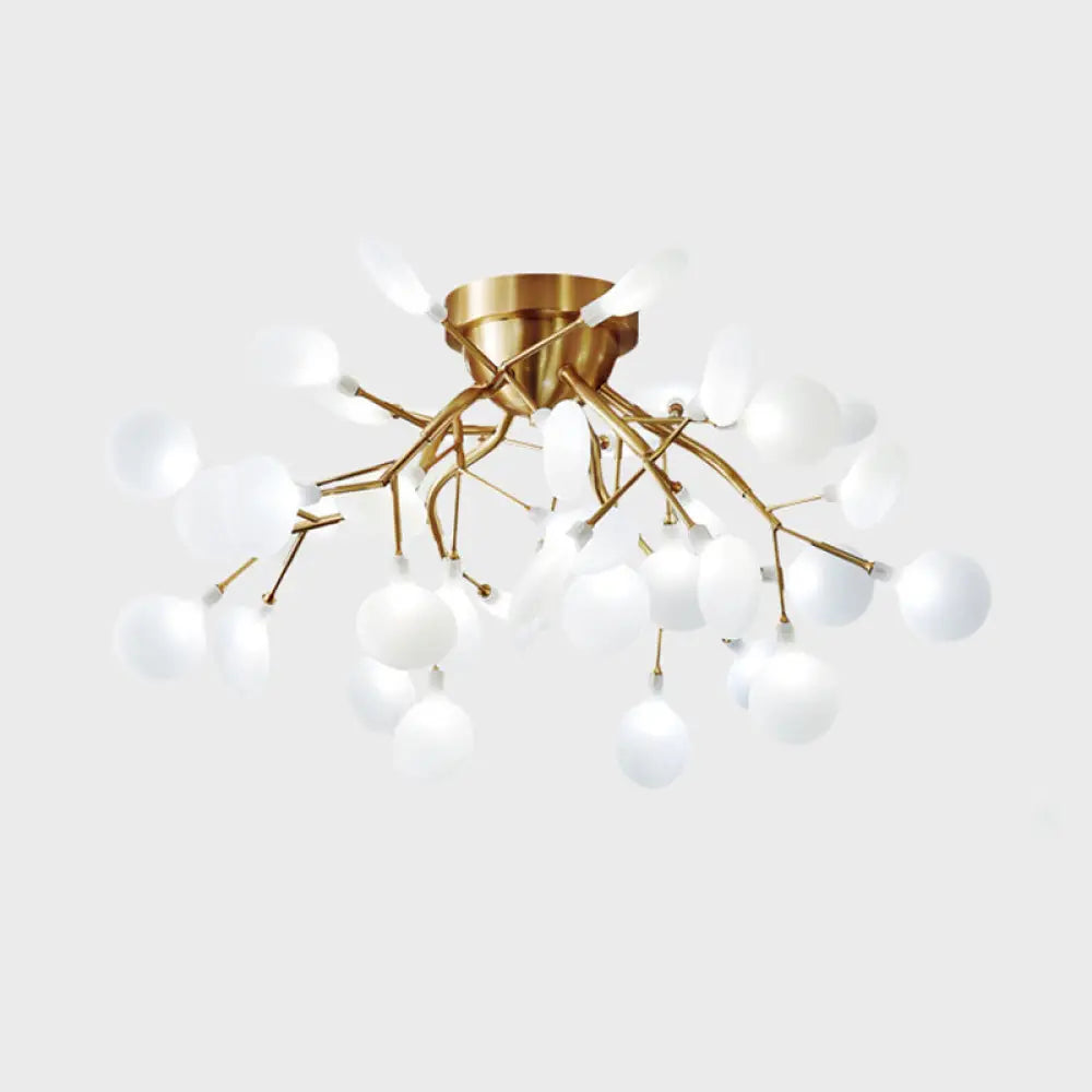 DecorBites™ DecorBites™ Semi LED Flush Chandelier: Metal Branch Flush Mount Light with Firefly Shade