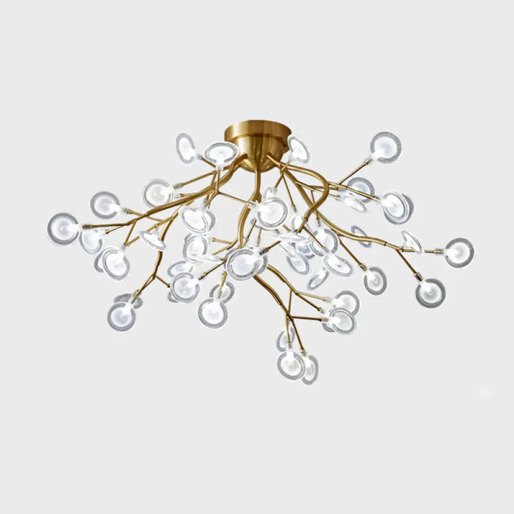 DecorBites™ DecorBites™ Semi LED Flush Chandelier: Metal Branch Flush Mount Light with Firefly Shade