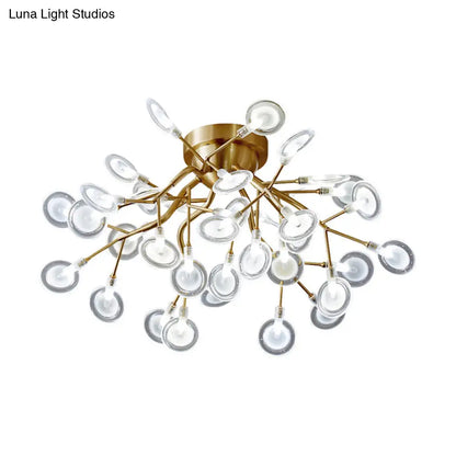 DecorBites™ DecorBites™ Semi LED Flush Chandelier: Metal Branch Flush Mount Light with Firefly Shade