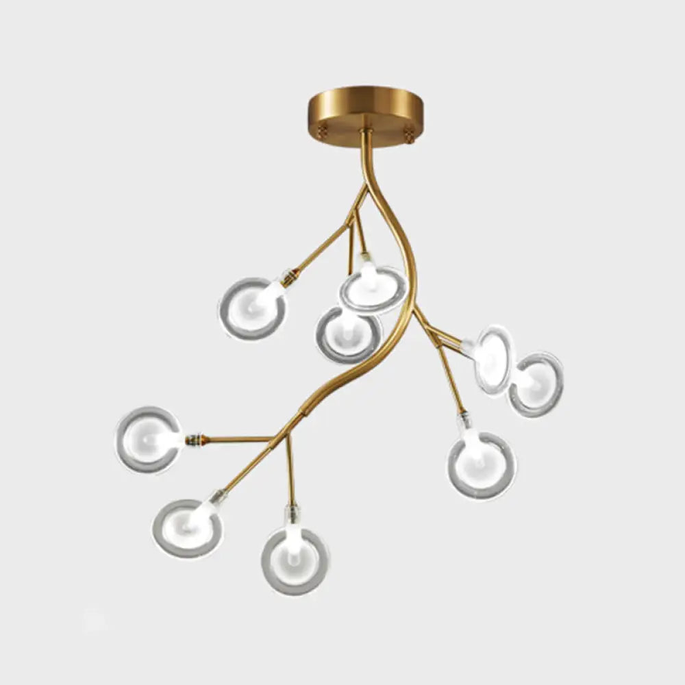 DecorBites™ DecorBites™ Semi LED Flush Chandelier: Metal Branch Flush Mount Light with Firefly Shade