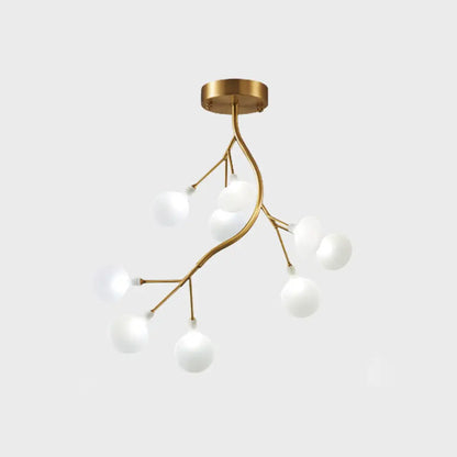 DecorBites™ DecorBites™ Semi LED Flush Chandelier: Metal Branch Flush Mount Light with Firefly Shade
