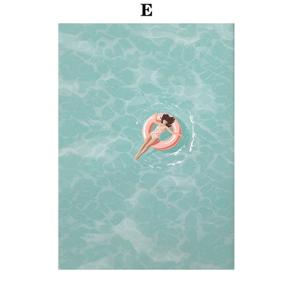 Serene Beach Watercolor Canvas Art Print - E / 50cmX75cm - Posters