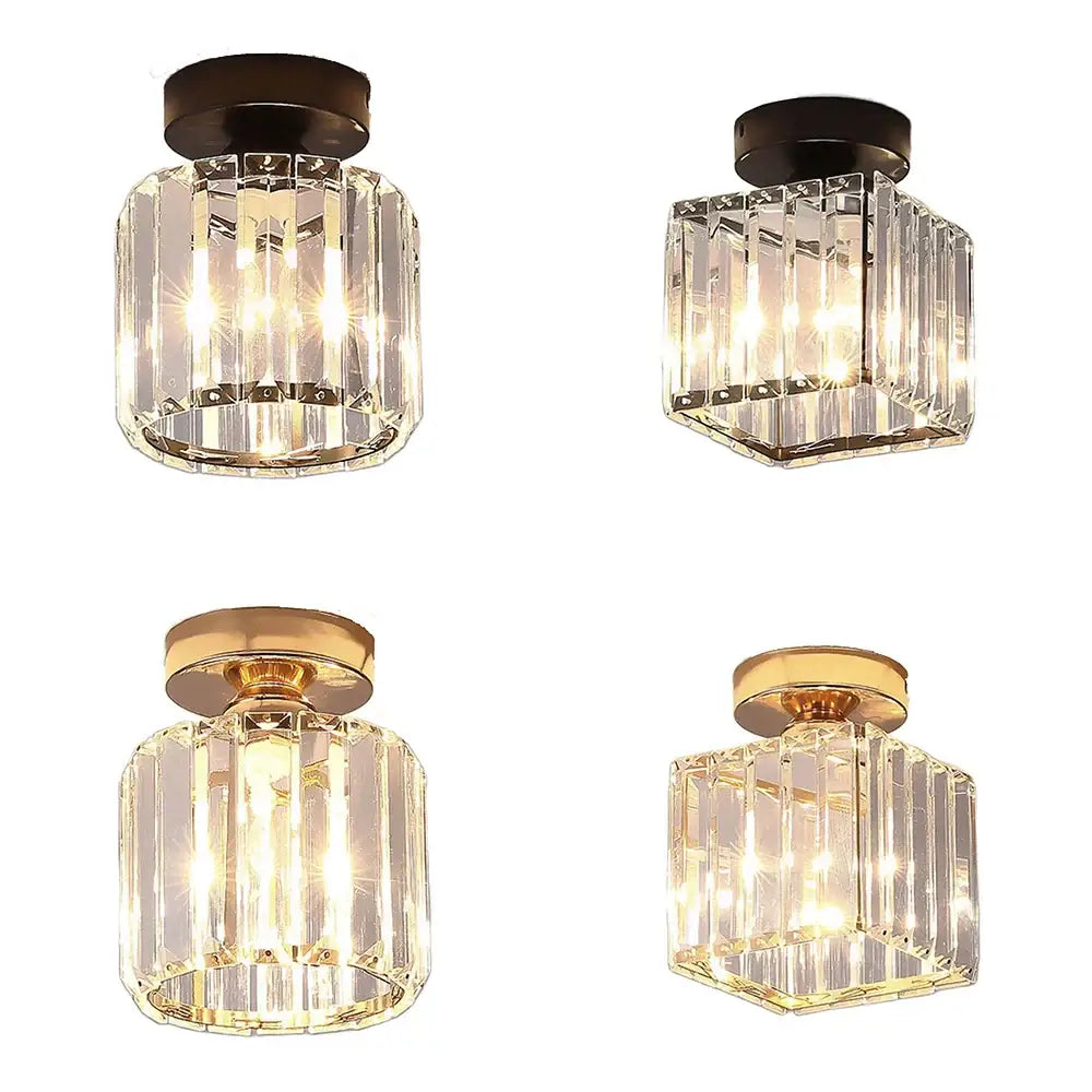 Set of 4 black and gold metal fixtures crystal mini ceiling lights for living room decorbites crystal mini ceiling lights