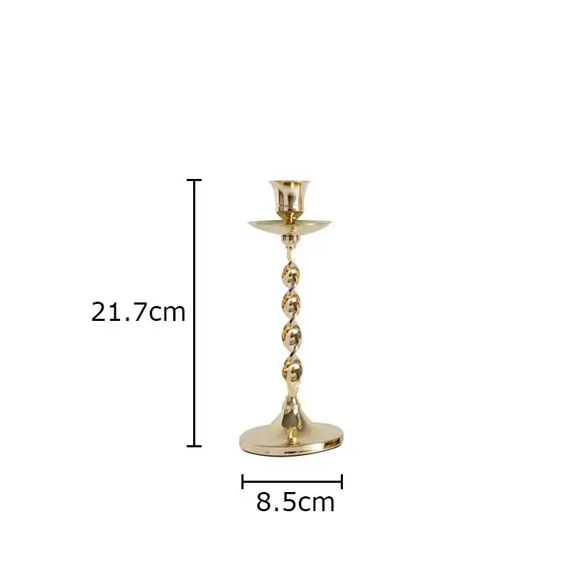 Set of 4 decorbites golden candlestick holders with twisted metal stems and fluted bases for dining room decor