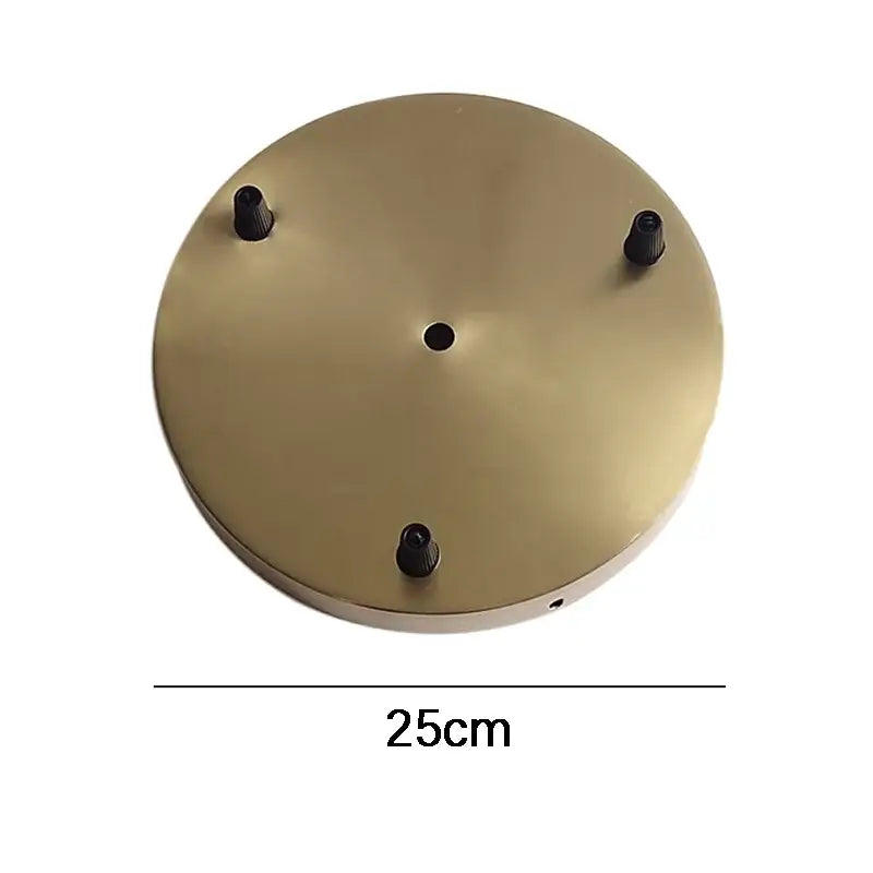 Brass ceiling plate lamp base with three black mounting screws for kitchen diy set of 6 brushed brass lamp bases