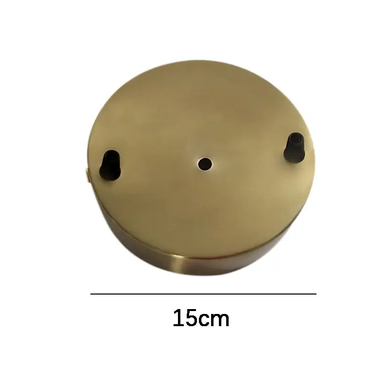 Set of 6 brushed brass ceiling plate lamp bases with 15cm diameter and black mounting holes for kitchen diy kit
