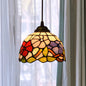 Shaded Tiffany Glass Pendant Light - Elegant 1-Bulb Suspension Fixture for Corridor