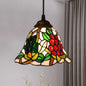 Shaded Tiffany Glass Pendant Light - Elegant 1-Bulb Suspension Fixture for Corridor