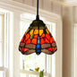 Shaded Tiffany Glass Pendant Light - Elegant 1-Bulb Suspension Fixture for Corridor