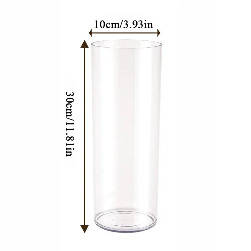 Shatterproof Clear Acrylic Cylinder Vase - 10x30cm - Vase