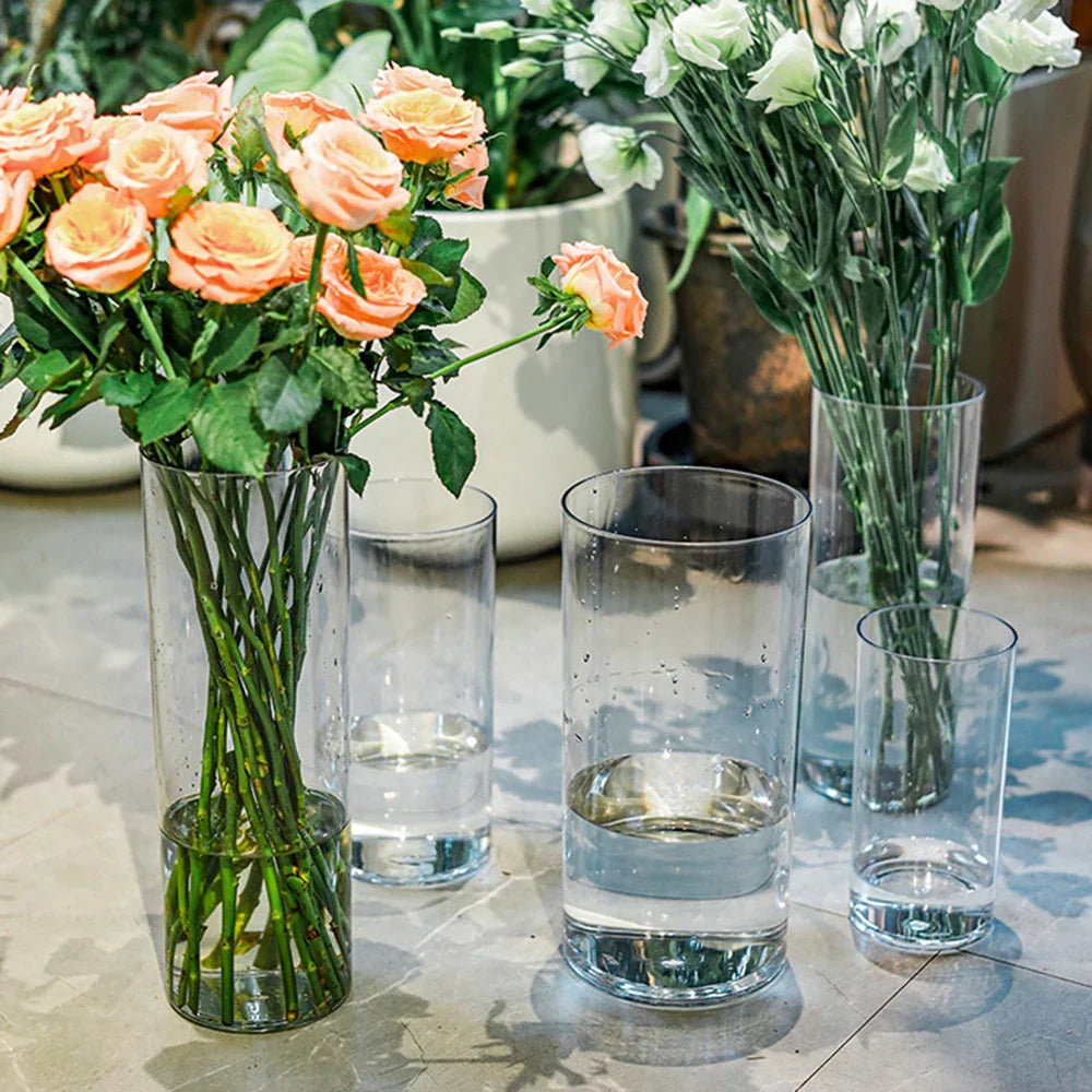 Shatterproof Clear Acrylic Cylinder Vase