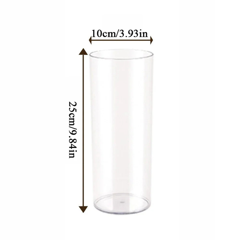 Shatterproof Tall Transparent Acrylic Flower Vase - 10x25cm - Vase