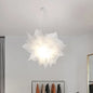 Sheer Flower Ceiling Pendant Light - Modern 1 Light - 18"/27" Width - White/Blue/Pink - Suspended Lamp for Bedroom