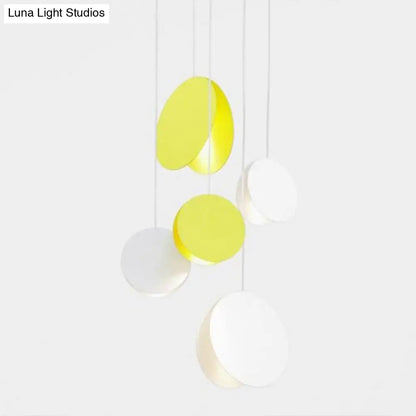 Shell-Inspired Round Pendant Lamp - Macaron Style - Metal - 1-Light Ceiling Light