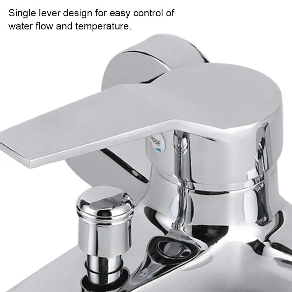 Chrome-finished single-lever shower faucet made of alloy with g1/2inch threaded wall-mounted triple mixer for home bathroom