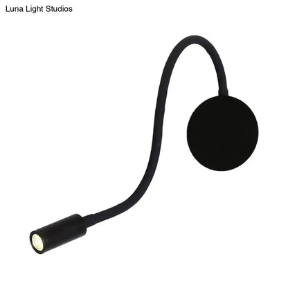 DecorBites™ DecorBites™ Silicone and Metal LED Adjustable Cylinder Reading Wall Light in Contemporary Black/White Design