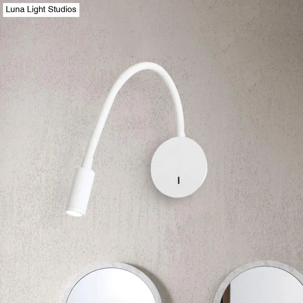 DecorBites™ DecorBites™ Silicone and Metal LED Adjustable Cylinder Reading Wall Light in Contemporary Black/White Design