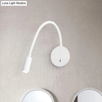 DecorBites™ DecorBites™ Silicone and Metal LED Adjustable Cylinder Reading Wall Light in Contemporary Black/White Design