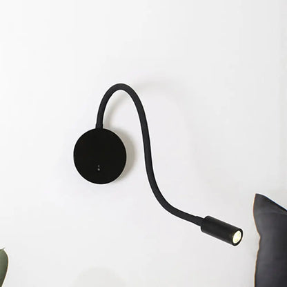 DecorBites™ DecorBites™ Silicone and Metal LED Adjustable Cylinder Reading Wall Light in Contemporary Black/White Design