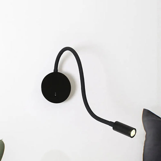 DecorBites™ DecorBites™ Silicone and Metal LED Adjustable Cylinder Reading Wall Light in Contemporary Black/White Design