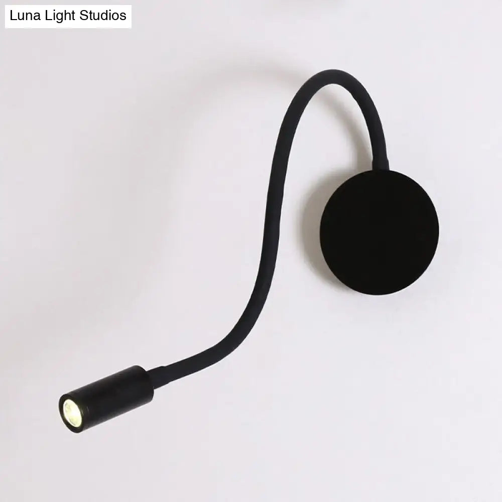 DecorBites™ DecorBites™ Silicone and Metal LED Adjustable Cylinder Reading Wall Light in Contemporary Black/White Design