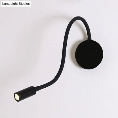DecorBites™ DecorBites™ Silicone and Metal LED Adjustable Cylinder Reading Wall Light in Contemporary Black/White Design