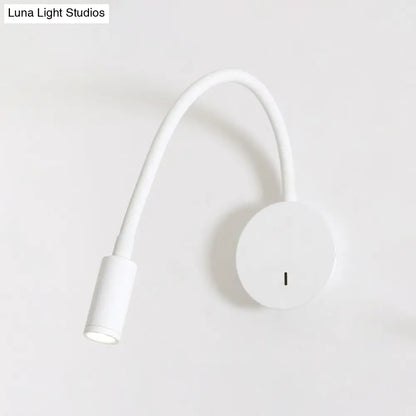 DecorBites™ DecorBites™ Silicone and Metal LED Adjustable Cylinder Reading Wall Light in Contemporary Black/White Design