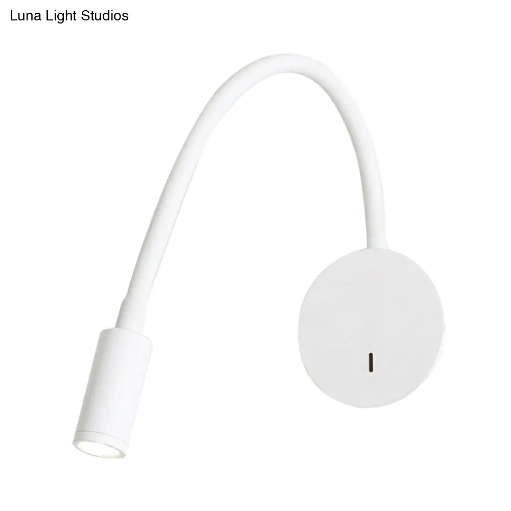 DecorBites™ DecorBites™ Silicone and Metal LED Adjustable Cylinder Reading Wall Light in Contemporary Black/White Design