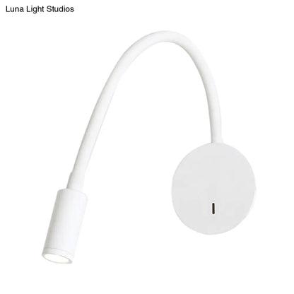 DecorBites™ DecorBites™ Silicone and Metal LED Adjustable Cylinder Reading Wall Light in Contemporary Black/White Design