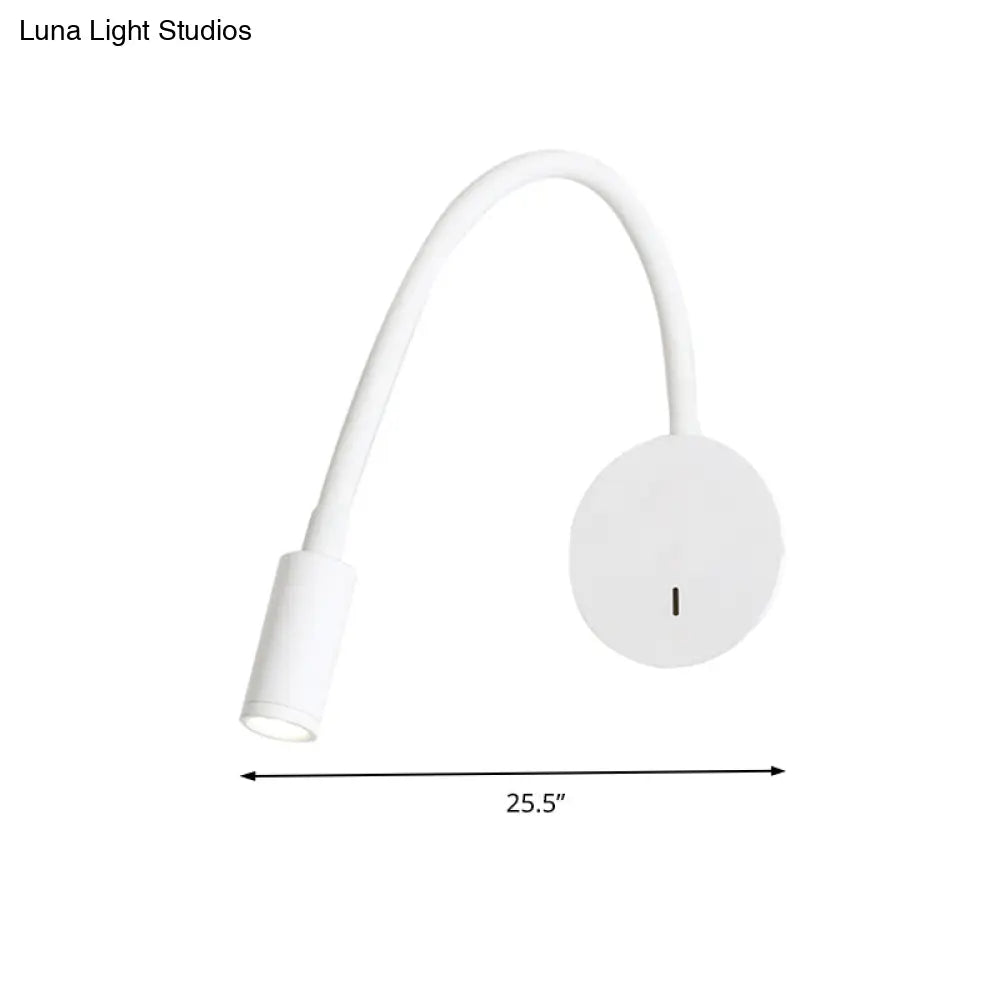 DecorBites™ DecorBites™ Silicone and Metal LED Adjustable Cylinder Reading Wall Light in Contemporary Black/White Design