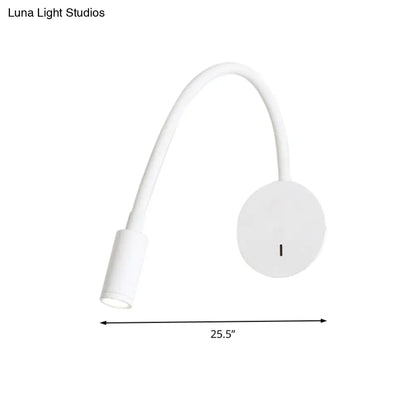 DecorBites™ DecorBites™ Silicone and Metal LED Adjustable Cylinder Reading Wall Light in Contemporary Black/White Design