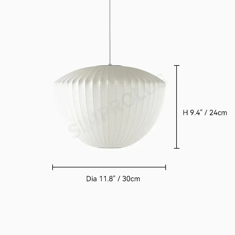 Silk LED Pendant Lamp - Modern Designer Lighting - D Diameter 30CM / Three color dimming