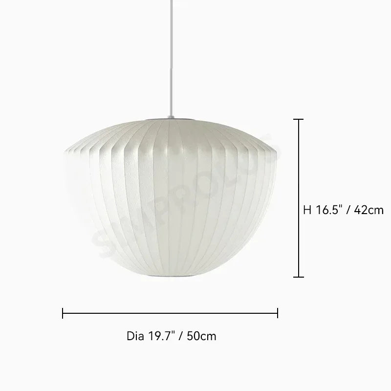 Silk LED Pendant Lamp - Modern Designer Lighting - D Diameter 50CM / Three color dimming