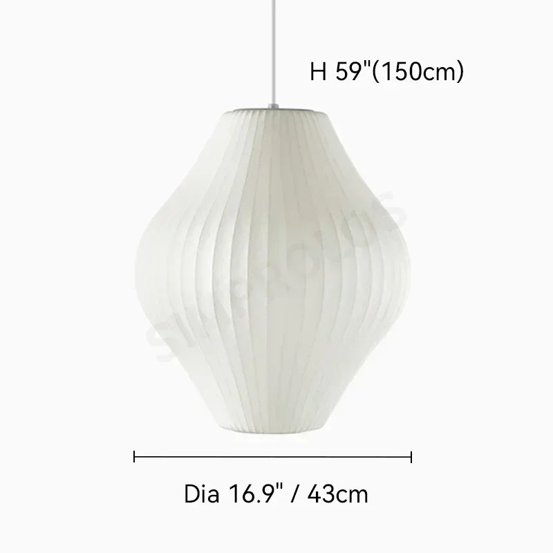 Silk LED Pendant Lamp - Modern Designer Lighting - F Diameter 40CM / Cold light