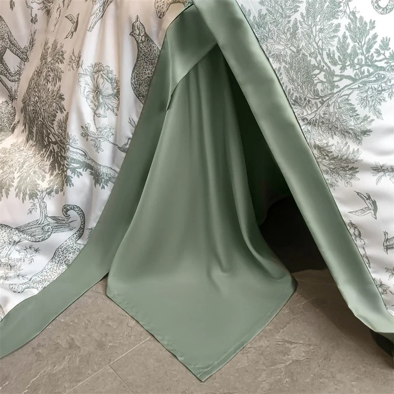 Silky Eucalyptus Fiber Bedding Set - Forest Leopard
