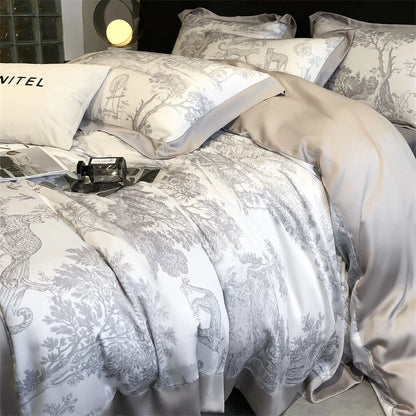 Silky Eucalyptus Fiber Bedding Set - Forest Leopard