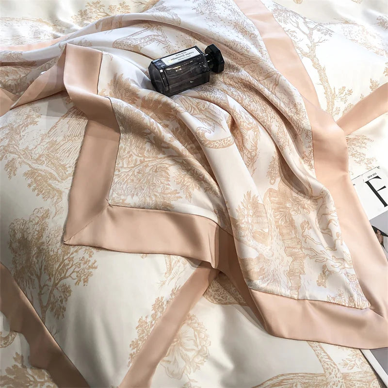 Silky Eucalyptus Fiber Bedding Set - Forest Leopard