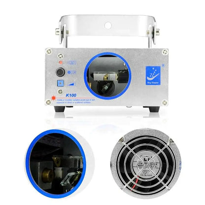 Silver aluminum laser engraving machine k100 with blue window by big dipper for purple laser light projector use