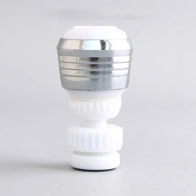 Silver and black dual mode kitchen faucet aerator with white chrome ribbed rotating nozzle for kitchen faucet aerator use