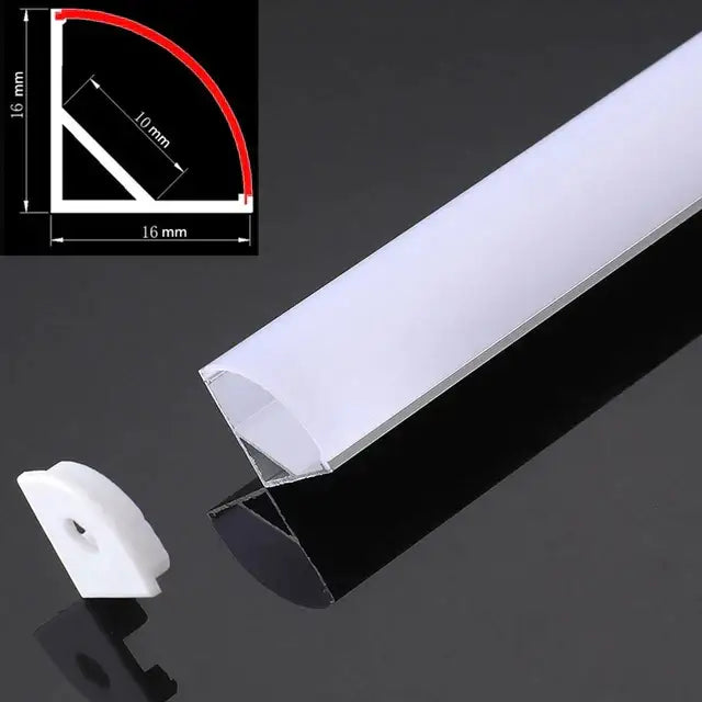 Silver and white aluminum profile recessed led strip channel with white acrylic led strip and black mounting channel
