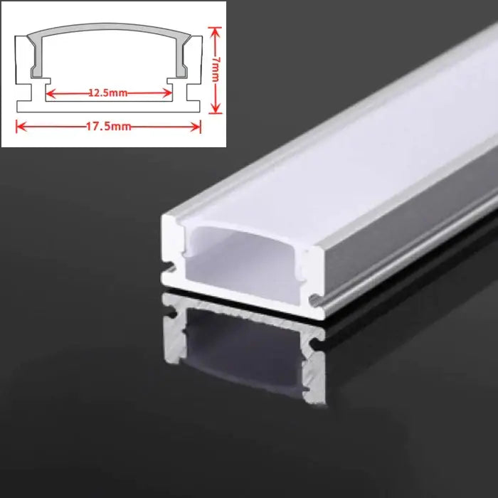 Silver and white aluminum profile recessed led strip channel with diffuser for modern kitchen lighting fixtures