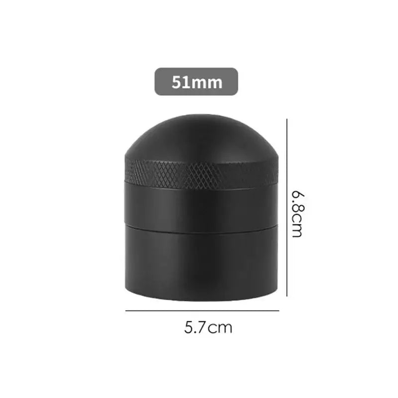 Black matte metal herb grinder with textured grip and stacked sections for decorbites coffee needle distributor use