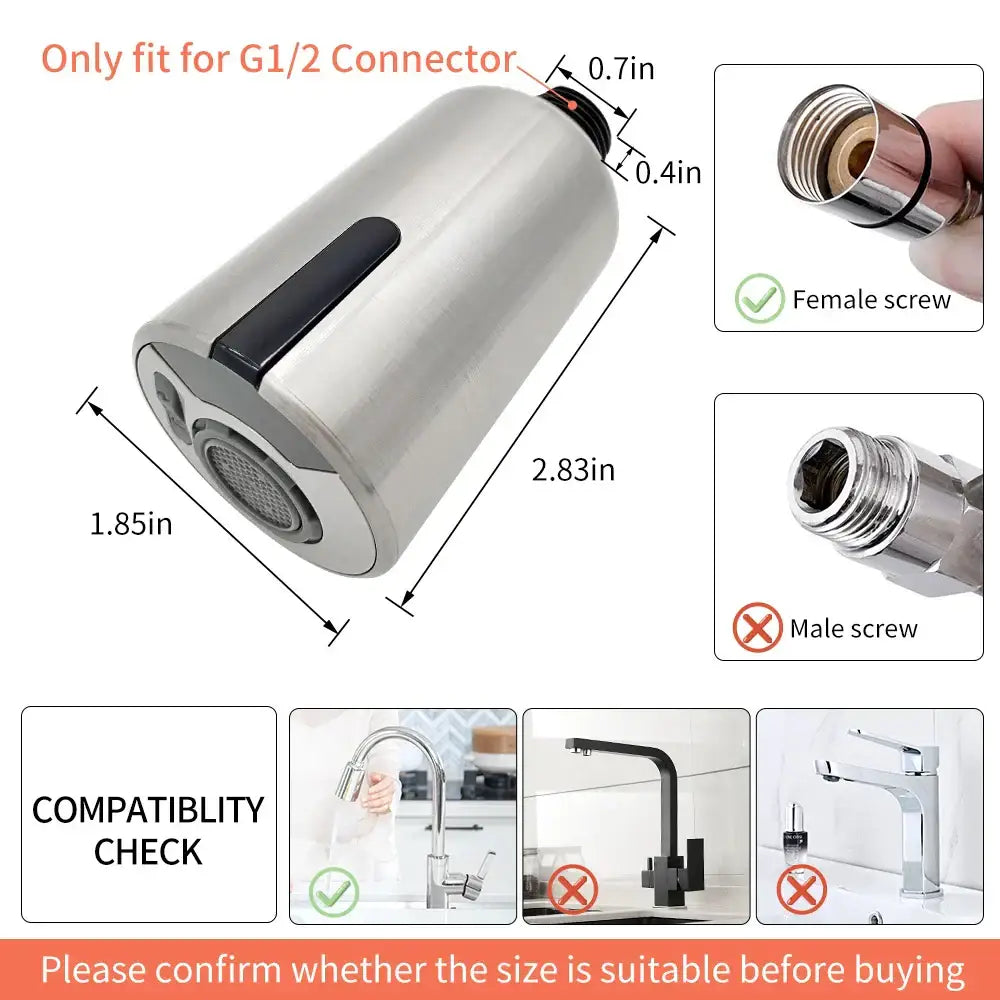 Silver brush nickel touchless sensor kitchen faucet spray nozzle with black accent and mesh filter decorbites brush nickel kitchen faucet accessories